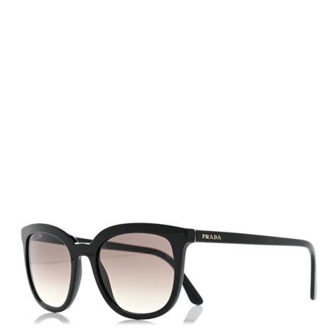 PRADA Acetate Pillow Cat Eye Sunglasses SPR 03X Black 